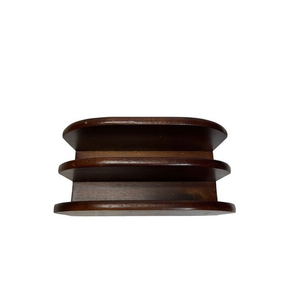 VTG PBHA Dark Wood Letter Sorter With Drawer Desk Organizer MCM - Picture 3 of 10